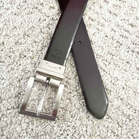 Calvin Klein Junior Boy Black Teen Brown Belt Sz M 30 Reversible Buckle Classic - Picture 4 of 8